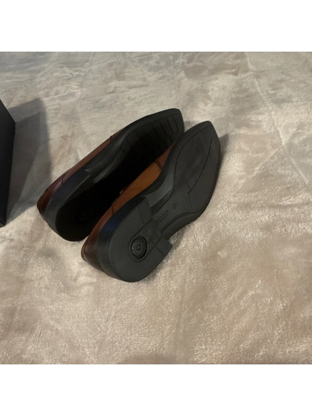 Ecco Men's Minneapolis Bike Toe Slip On Loafers Amber Brown Dress Shoes Size 9